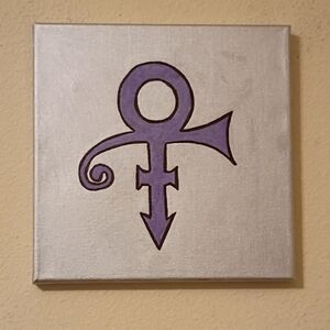 Prince Symbol Painting On Stretched Canvas Wall Decor 10x10"